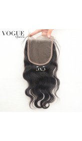 5x5 Body Wave Lace Closure,Brazilian Virgin Human Hair Pieces with Baby Hair